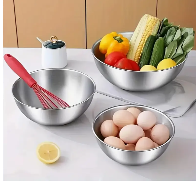 Ensemble de 3 bols bol à salade en acier inoxydable