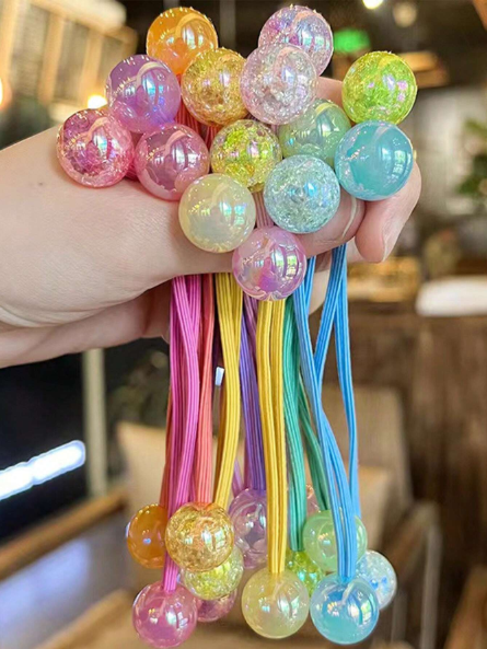 14 pièces Bandeaux ronds colorés en forme de boule pour les filles