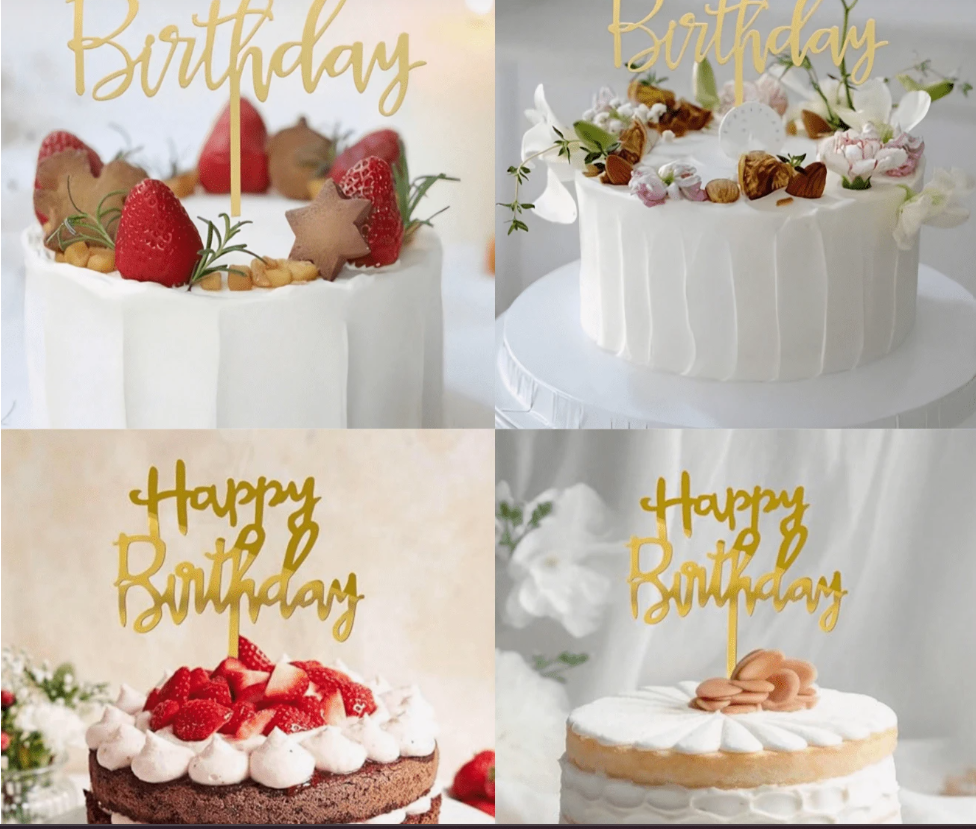 lettrage gâteau Topper, décoration Joyeux anniversaire