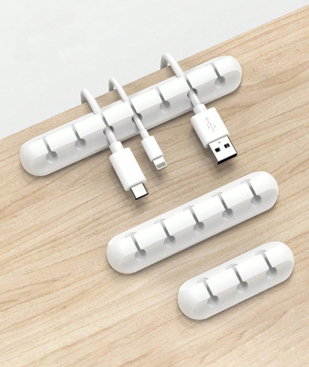 Organisateur de câbles en silicone auto-adhésif 5 trou – Mural & Bureau, Rangement Pratique