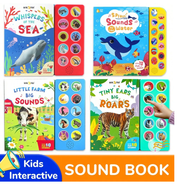beartale 10 boutons Jouets sensoriels, Livre sonore pour enfants, Jouets éducatifs d'apprentissage précoce pour bébés