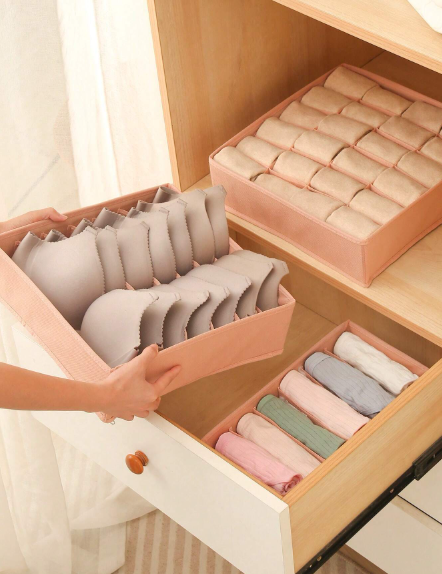 Boîte de rangement pour sous-vêtements rose-Taille M