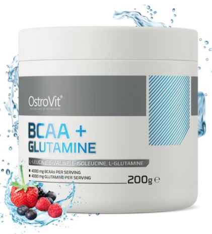 OSTROVIT-BCAA + Glutamine Strawberry & Berry - Acides Aminés & Récupération-200G