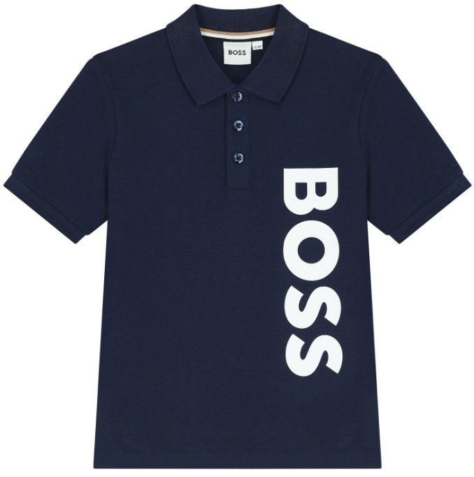 Boss,Polo bleu marine à logo pour garçon 6ans