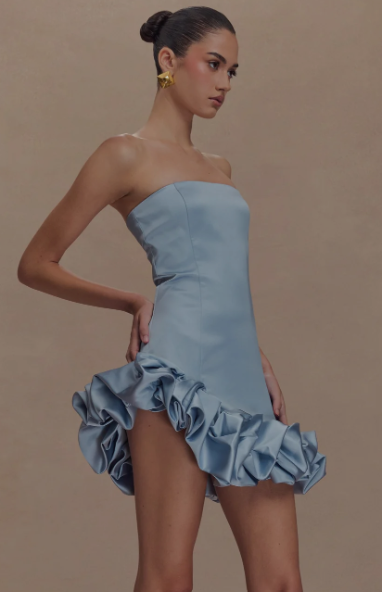 MESHKI Robe mini à bulles - bleue taille XS