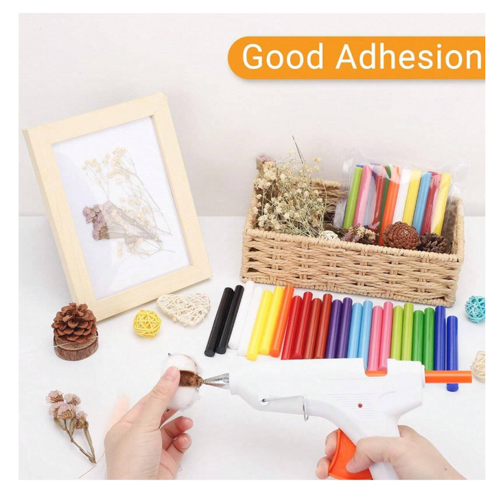 Lot de 12 bâtons de colle thermofusible colorés