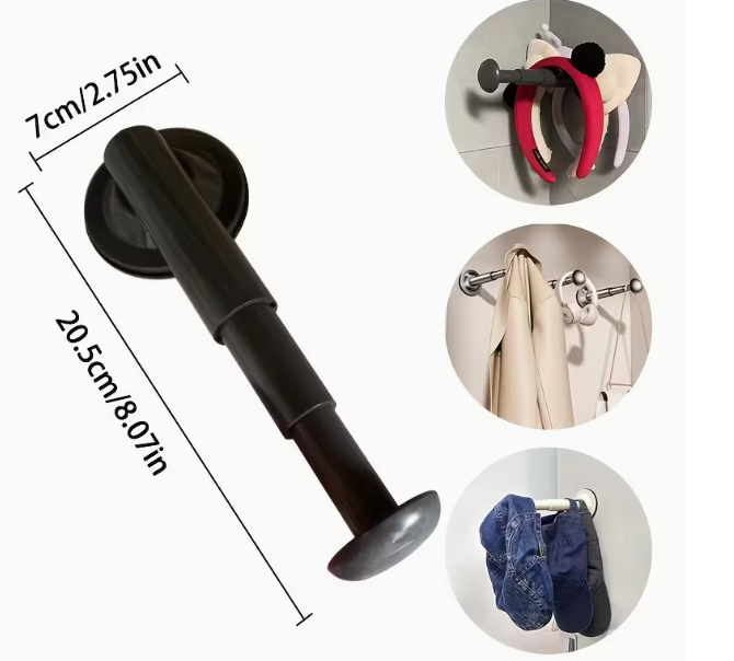 ORGANISATEUR – Cintres Rétractable Gain de Place Taupe