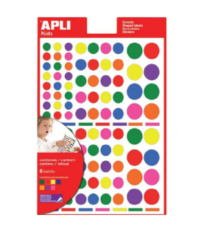 APLI-6 - Feuilles gommettes rondes - Coloris assortis