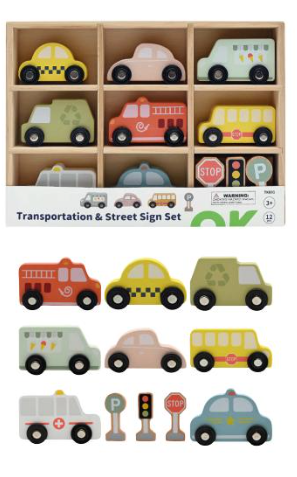 Voitures En Bois Lot 8 Pour Toutpetits Jouets En Bois Naturel Toucher Doux Et Formes Simples