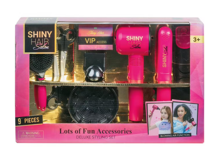 Set coiffure poupée rose