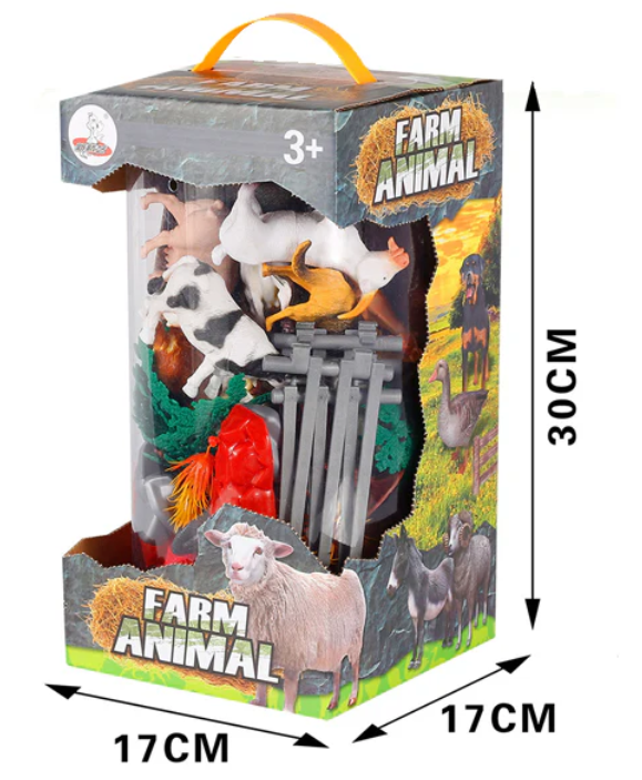 Boite Géante Animaux De La Ferme Kit Jeu Éducatif Éveil Imagination Enfants Accessoires Décor Rural