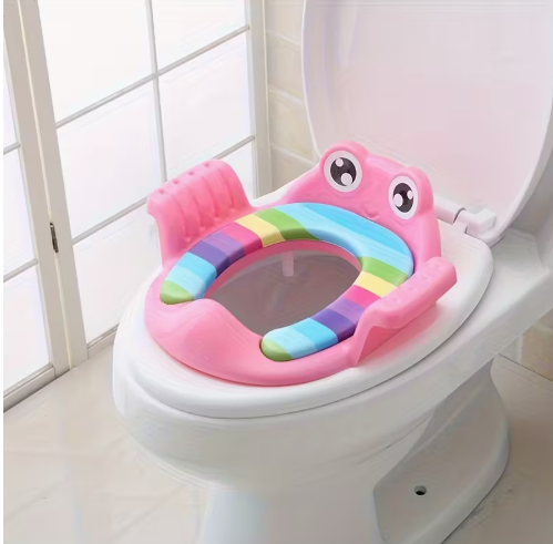 Ensemble d’Accessoires de Salle de Bain pour Enfants – Siège de Toilettes Mignon Garçon – Rose