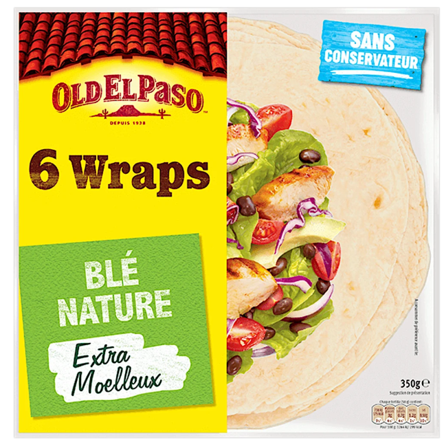 Old el paso Wraps De Blé Nature 350g