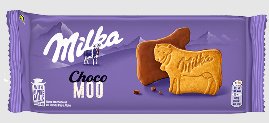 MILKA Biscuits nappés au chocolat au lait Moo,200g
