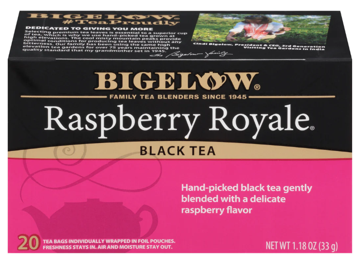 Bigelow Tea Raspberry Royale, thé noir  caféinés, 20 sachets