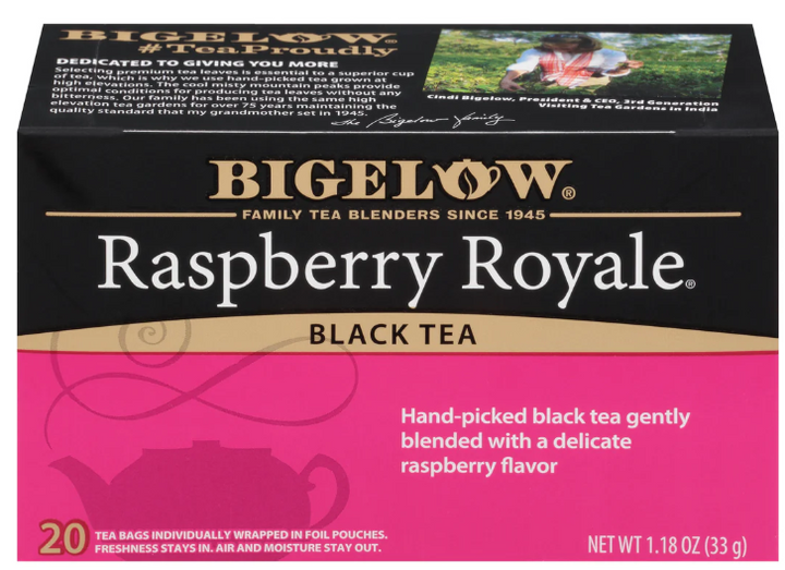 Bigelow Tea Raspberry Royale, thé noir  caféinés, 20 sachets