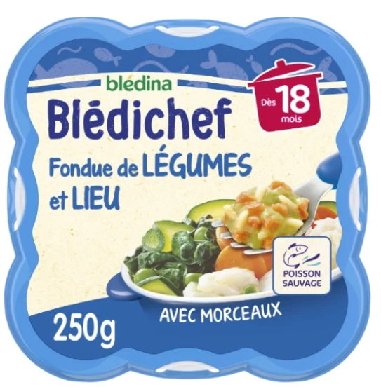 BLEDINA - Blédichef - Fondue de légumes et lieu 250g