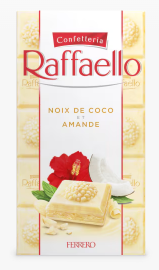 RAFFAELLO-Tablette de chocolat blanc noix de coco et amande-90G