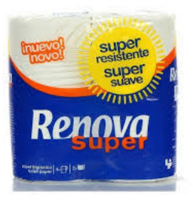 RENOVA - Papier toilette 4 rouleaux, deux plis