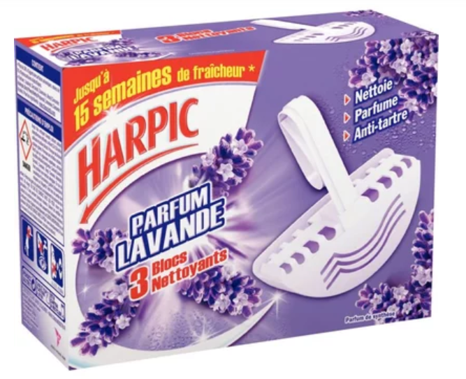 Harpic – Parfum Lavande - 3 Blocs Nettoyants