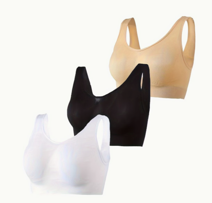 Soutien-gorge de sport sans couture et confortable, 3 pièces