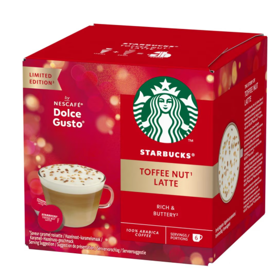 NESCAFÉ DOLCE GUSTO - STARBUCKS TOFFEE NUT LATTE 6 CAPSULES