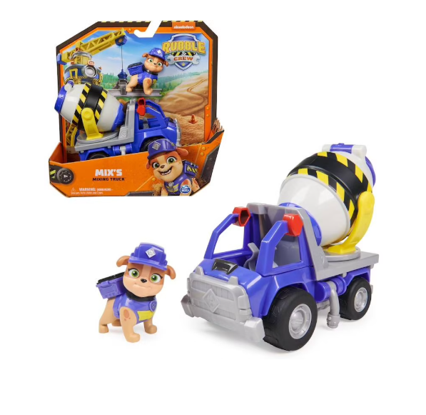 Rubble & crew - véhicule de construction de bétonnière avec figurine