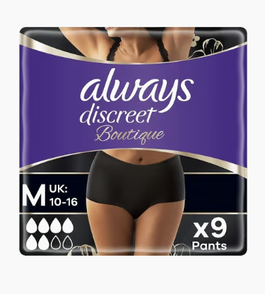 ALWAYS ULTRA – Culottes d'incontinence , taille M Plus 9, haute absorption, neutralisateur d'odeurs, tailles 36 à 42
