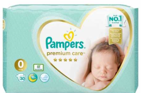 Pampers Premium Care – Taille 0 (≤ 3 kg) – Nouveau-né – 30 couches