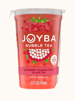JOYBA – Bubble Tea aromatisé à la framboise et au fruit du dragon - 355ml