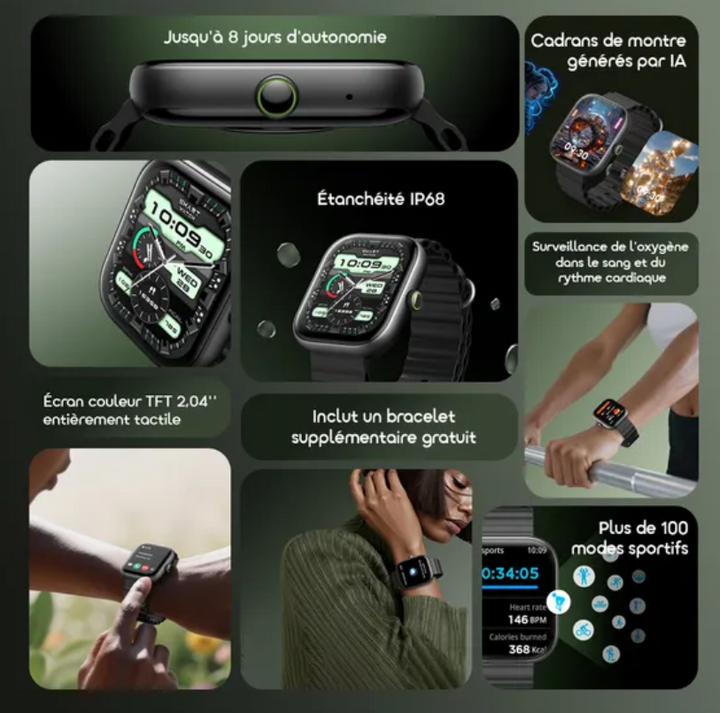ORAIMO – Watch 6 OSW-807 – Montre Connectée avec 2 Bracelets