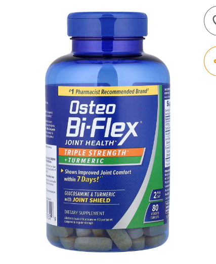 Osteo Bi-Flex – Santé Articulaire Triple Puissance + Curcuma – 80 Comprimés Enrobés
