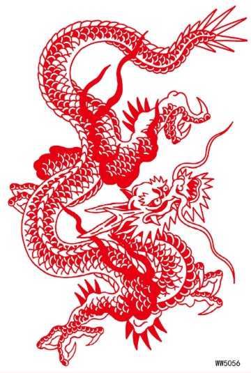 Tatouage Temporaire - Motif Dragon Rouge
