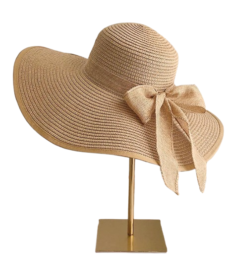 Chapeau de paille bohème – Large bord unicolore Dialy - Dakar 