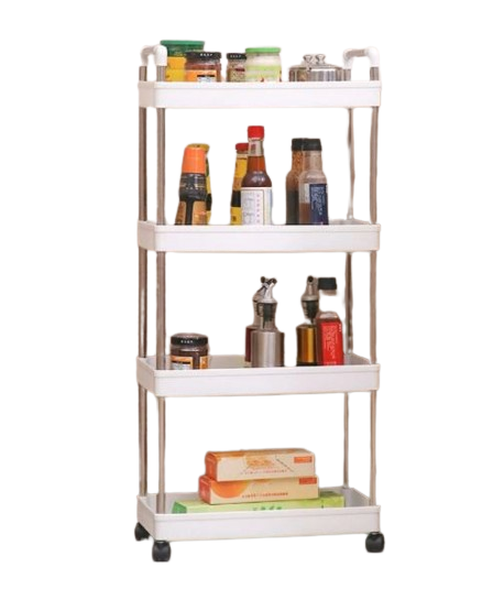 Chariot de cuisine à roulettes – Blanc - 4 niveaux - taille L Dialy - Dakar 