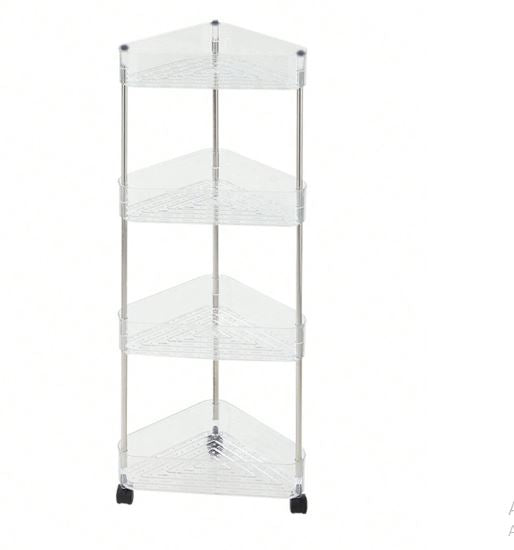 Chariot de stockage triangulaire transparent à roulettes_Taille M Dakar Dialy