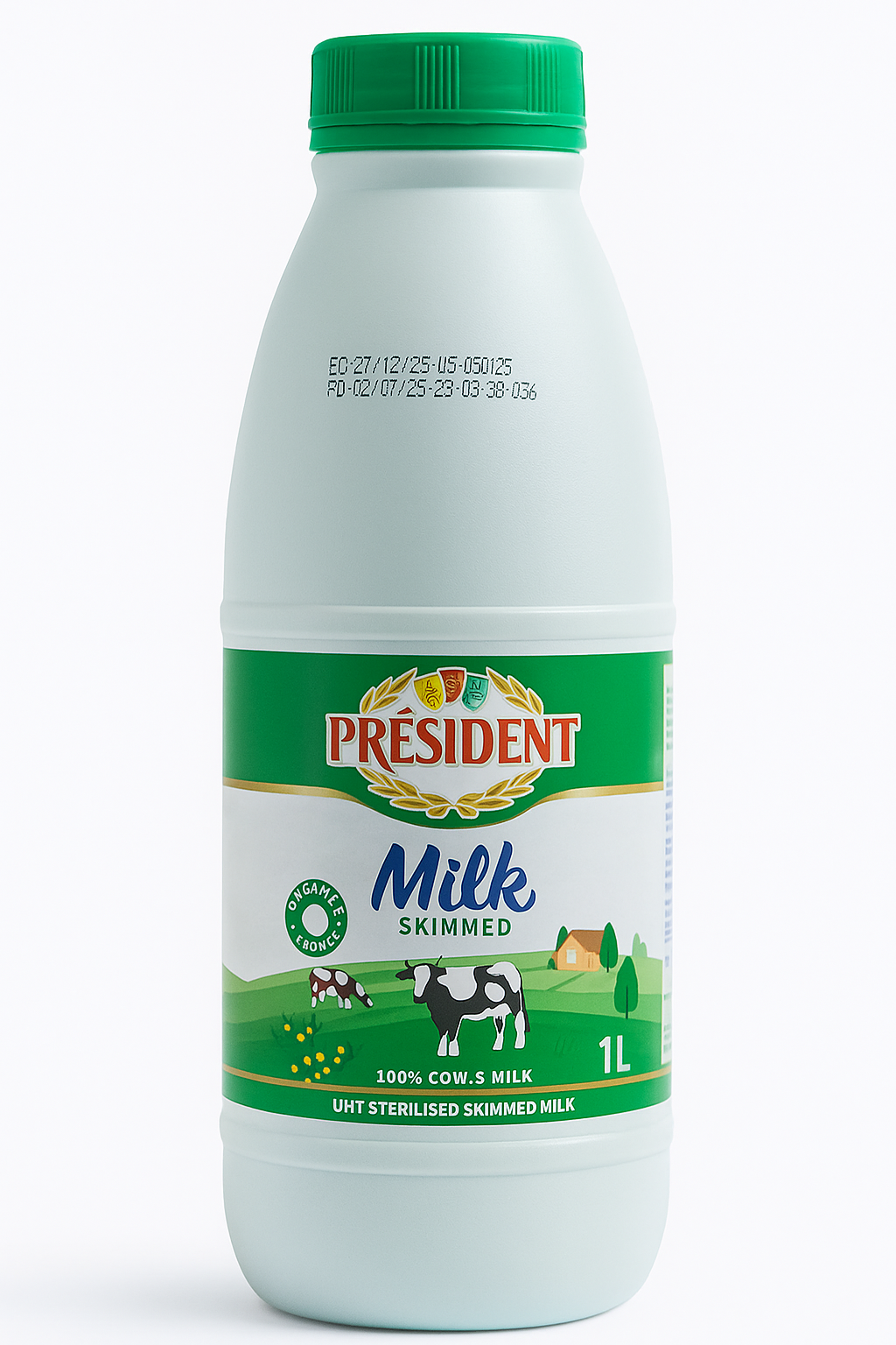 PRESIDENT - Lait en bouteille écrémé - 1L
