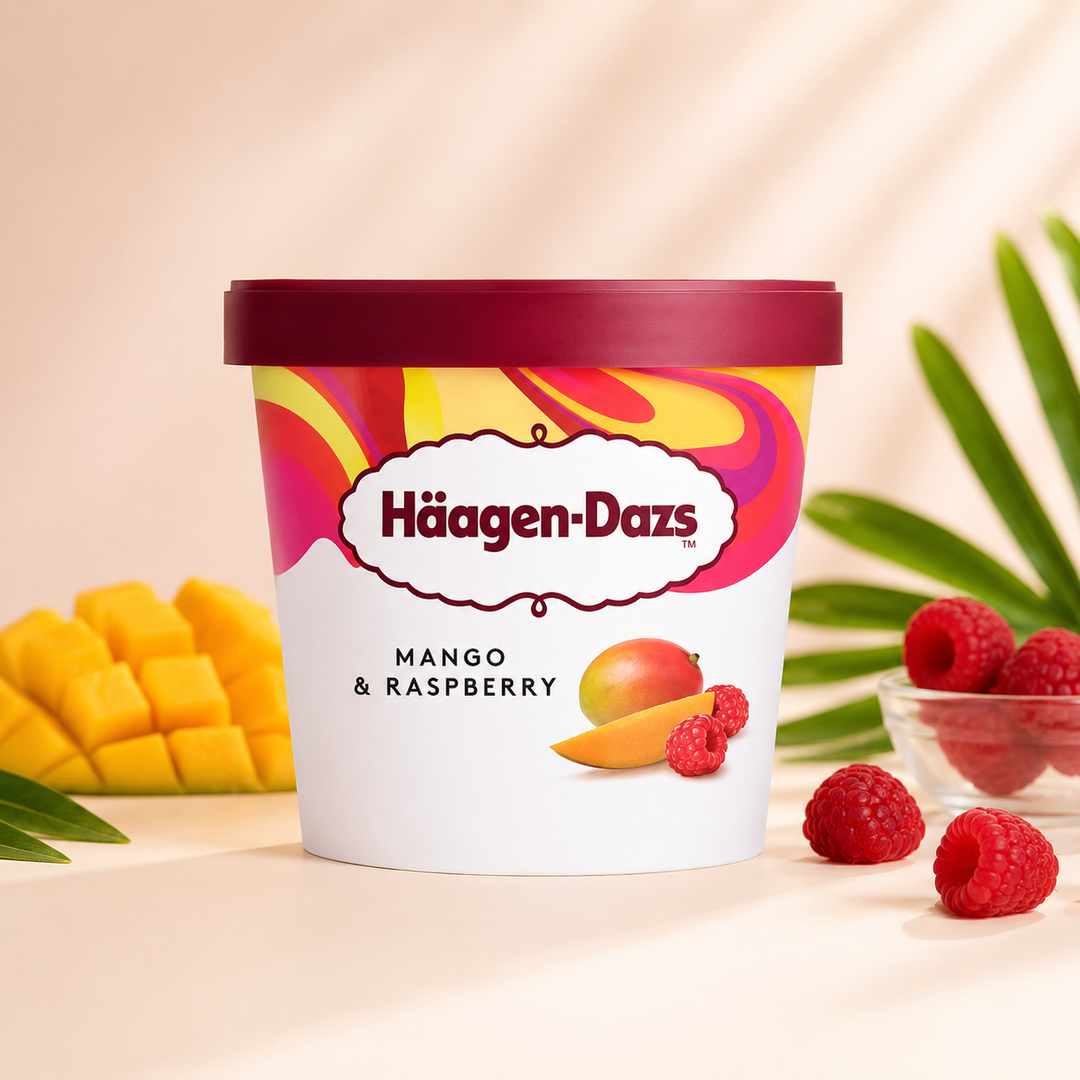 Häagen-Dazs - Crème Glacée aux fruits Mango & Raspberry - 95 ml