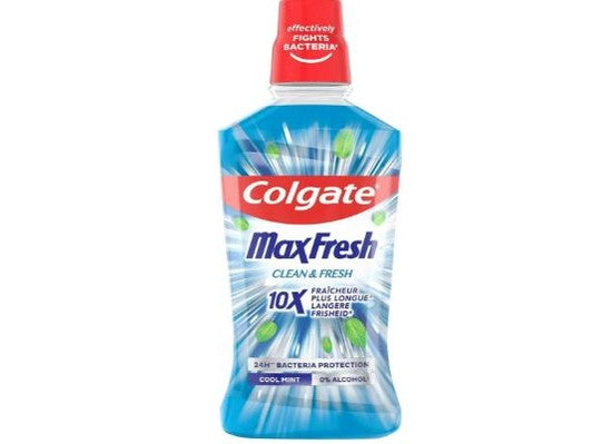 Bain de bouche Colgate Max Fresh Clean & Fresh 500ml pour une haleine pure et fraîche. Disponible à Dakar en 60min sur Dialy.sn