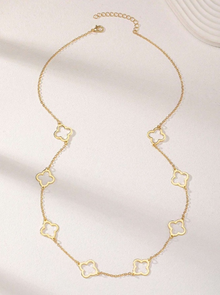 Collier long trèfle doré femme Dakar Dialy