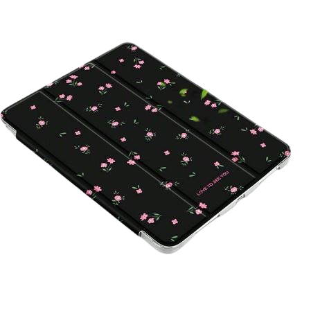 Coque de protection en silicone à motif floral dispersé noir - iPad  Dakar Dialy
