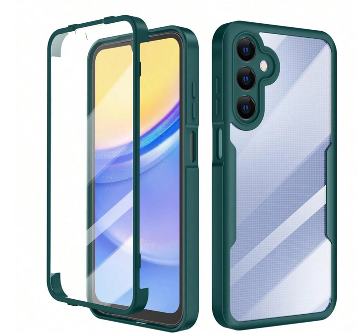 Coque de téléphone - Antichoc 360° double couche – Acrylique + PC + TPU – Galaxy A56 5G – Vert Dialy - Dakar 