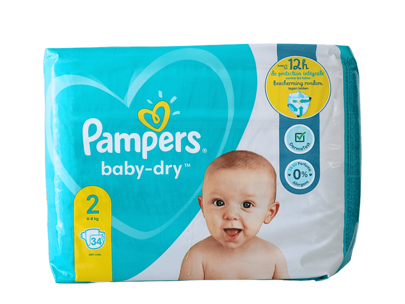 PAMPERS - baby dry- Taille 2 (4-8Kg) 34 Pcs