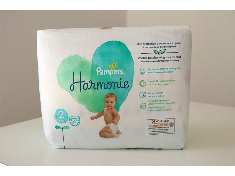 PAMPERS - Couches Bébé Harmonie, Taille 2 (4 à 8 kg) - 27 Pcs