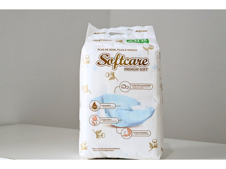 Softcare Premium Soft - Pour Bébé - Taille 4 Maxi (9-16 kg) - Paquet de 28 Couches - Confort Optimal