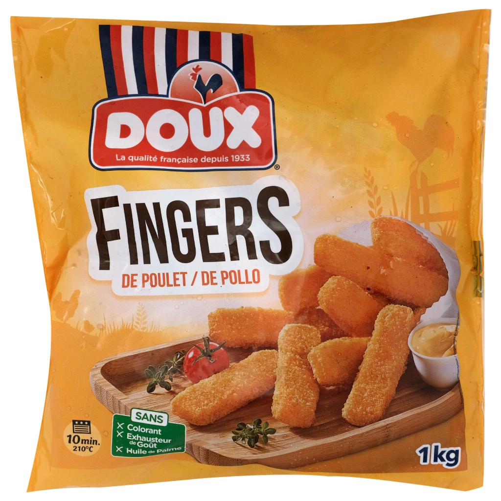 DOUX Fingers de Poulet, 1 kg, croustillants et savoureux. Disponible en 60 min à Dakar sur Dialy.







