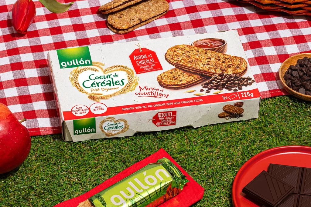 Gullón - Cœur de Céréales – Biscuits Avoine & Chocolat Fourrés au Goût de Chocolat – 220 g