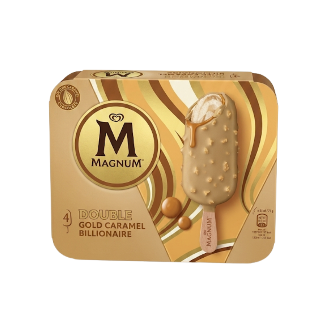 Magnum - Double Gold Caramel Billionaire x 4 - 340 ml