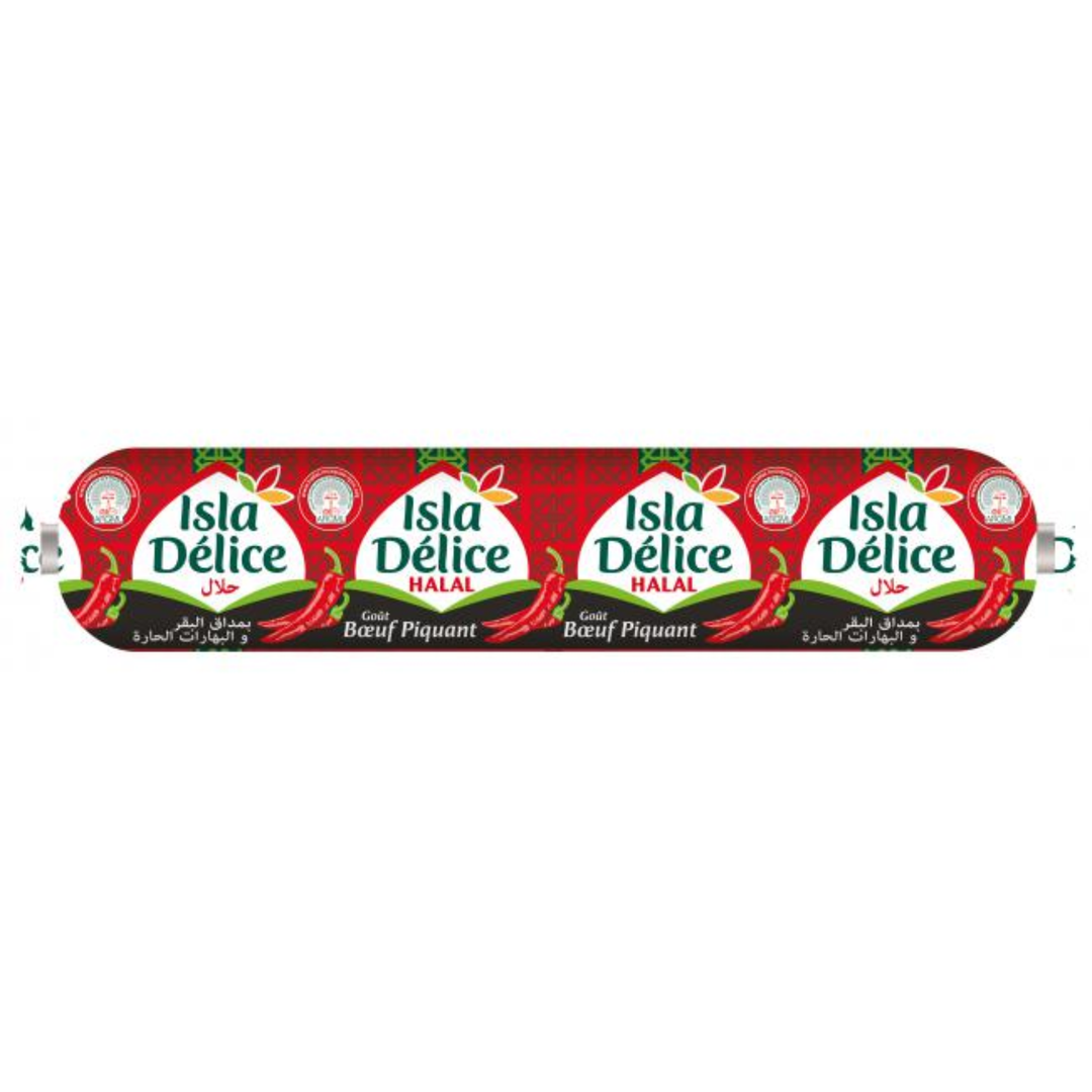 Isla Délice – Saucisson Goût Bœuf Piquant – 500 g