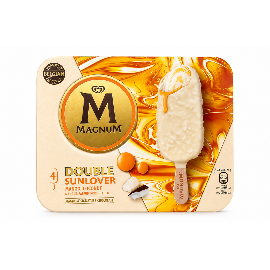 Magnum - Double SunLover - Parfum Mangue & Noix de Coco x 4 - 340 ml